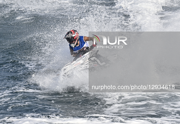 Emy Garcia of France competes during the MOTO 3, Ski Ladies GP1 of the UIM-ABP Aquabike Class Pro Grand Prix Of Qatar at Mina Corniche, Old... by Noushad Thekkayil/NurPhoto
