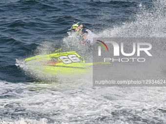 Benedicte Drange of Norway competes during the MOTO 3, Ski Ladies GP1 of the UIM-ABP Aquabike Class Pro Grand Prix Of Qatar at Mina Corniche... by Noushad Thekkayil/NurPhoto
