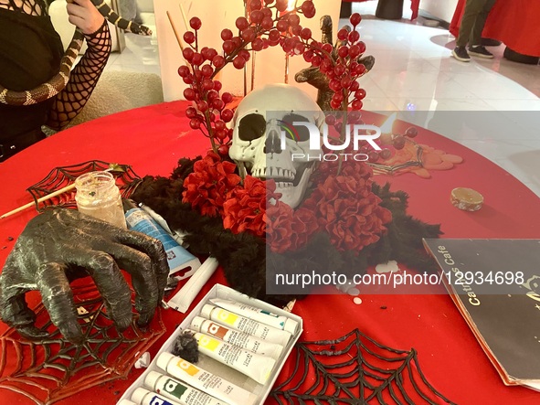 On November 1, 2025, in Baghdad, Iraq, a unique event combines spooky and exciting elements in a Halloween celebration and reptile festival... by Muntazer Uday Sahib/NurPhoto