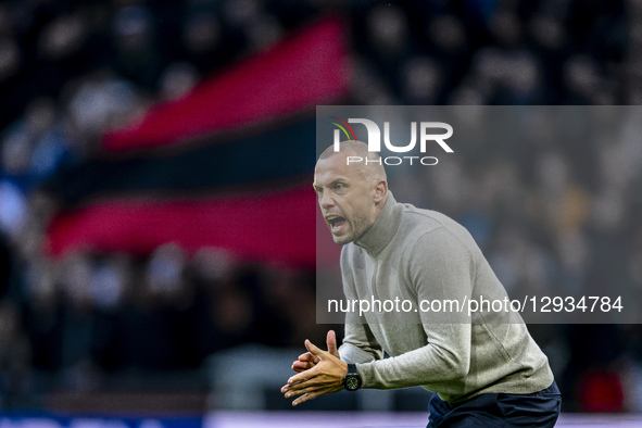 AFC Ajax Amsterdam trainer John Heitinga is present during the match between AFC Ajax Amsterdam and SC Heerenveen at the Johan Cruijff Arena... by EYE4images/NurPhoto
