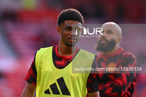 Amad Diallo of Manchester United warms up ahead of kick-off during the Premier League match between Nottingham Forest and Manchester United... by MI News/NurPhoto