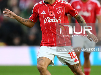 Morgan Gibbs-White of Nottingham Forest plays during the Premier League match between Nottingham Forest and Manchester United at the City Gr... by MI News/NurPhoto