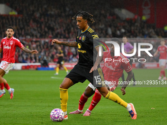 Leny Yoro of Manchester United is in action during the Premier League match between Nottingham Forest and Manchester United at the City Grou... by MI News/NurPhoto