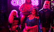 People arrive to attend the last party under the motto 'The Last Cheers, Queers!' at Schwu...