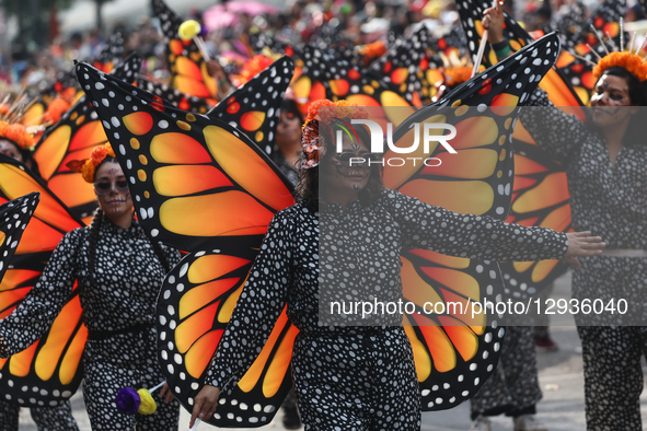 Participants take part in the Day of the Dead parade in Mexico City, Mexico on November 1, 2025.  by Jakub Porzycki/NurPhoto
