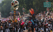 Participants take part in the Day of the Dead parade in Mexico City, Mexico on November 1,...