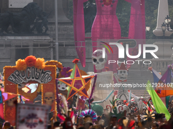Participants take part in the Day of the Dead parade in Mexico City, Mexico on November 1, 2025.  by Jakub Porzycki/NurPhoto