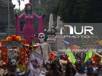 Participants take part in the Day of the Dead parade in Mexico City, Mexico on November 1, 2025.  by Jakub Porzycki/NurPhoto