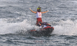 Francois Medori of France reacts after the MOTO 2, Runabout GP1 of the UIM-ABP Aquabike Cl...
