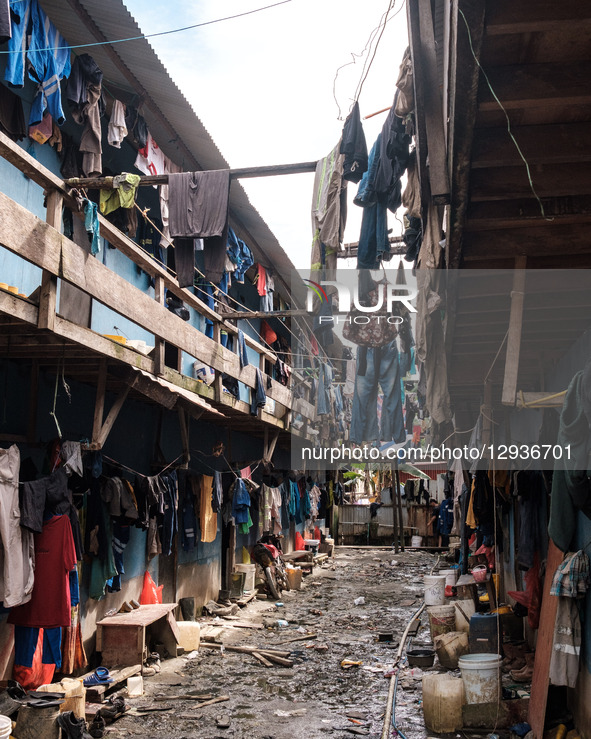 A squalid factory worker's residence stands adjacent to the nickel industrial area owned by Indonesia Weda Bay Industrial Park (IWIP) in Wed... by Muhammad Fauzy/NurPhoto