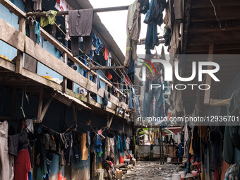 A squalid factory worker's residence stands adjacent to the nickel industrial area owned by Indonesia Weda Bay Industrial Park (IWIP) in Wed... by Muhammad Fauzy/NurPhoto