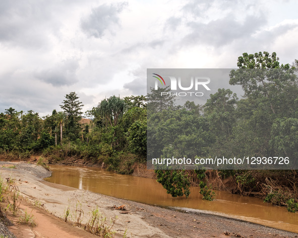 A brown river is suspected of being polluted by mining waste from upstream around the nickel industrial area owned by Indonesia Weda Bay Ind... by Muhammad Fauzy/NurPhoto