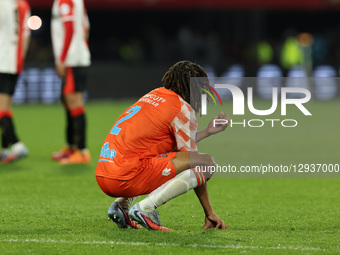 Deron Payne of FC Volendam looks disappointed after losing the game during the match between Feyenoord and FC Volendam at De Kuip for the Du... by EYE4images/NurPhoto