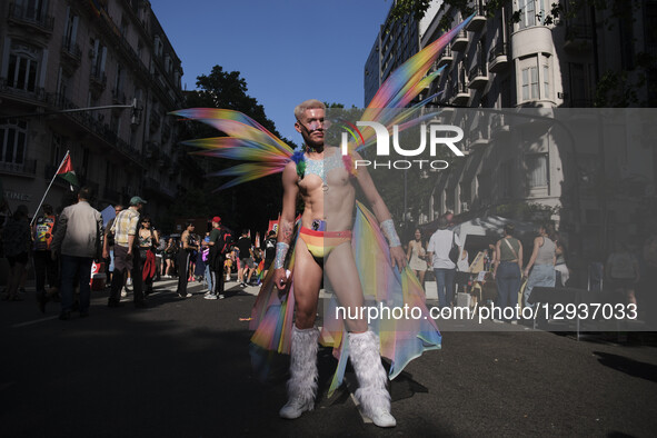 A crowd of people marches through downtown Buenos Aires, Argentina, on November 1, in the annual LGBTIQ pride parade under the slogan ''In t... by Carolina Jaramillo/NurPhoto