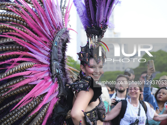 On November 1, a crowd of people marches in Buenos Aires, Argentina, in the annual LGBTIQ pride parade. At the head of the parade, a troupe... by Carolina Jaramillo/NurPhoto