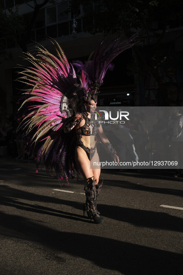 On November 1, a crowd of people marches in Buenos Aires, Argentina, in the annual LGBTIQ pride parade. At the head of the parade, a troupe... by Carolina Jaramillo/NurPhoto