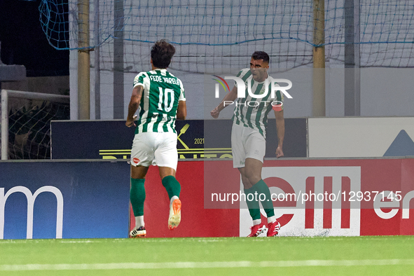 Jake Grech, captain of Floriana, reacts in celebration after scoring the 1-0 goal during the YoHealth Malta Premier League soccer match betw... by Domenic Aquilina/NurPhoto