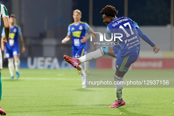Sulahmana Mamadu Bah of Sliema Wanderers plays during the YoHealth Malta Premier League soccer match between Floriana FC and Sliema Wanderer... by Domenic Aquilina/NurPhoto