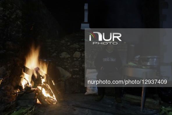 A view of an offering inside a house in the Sierra Madre Sur of Mexico, where dozens of people gather to participate in a procession with a... by Gerardo Vieyra/NurPhoto