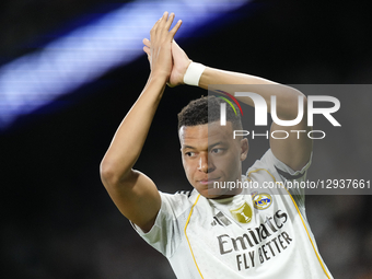Kylian Mbappe centre-forward of Real Madrid and France during the La Liga EA Sports match between Real Madrid CF and Valencia CF at Estadio... by Jose Breton/NurPhoto