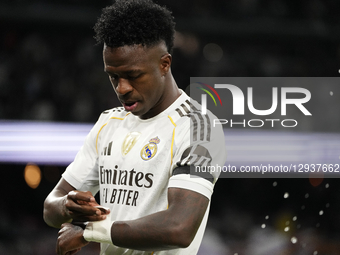 Vinicius Junior left winger of Real Madrid and Brazil prior the La Liga EA Sports match between Real Madrid CF and Valencia CF at Estadio Sa... by Jose Breton/NurPhoto