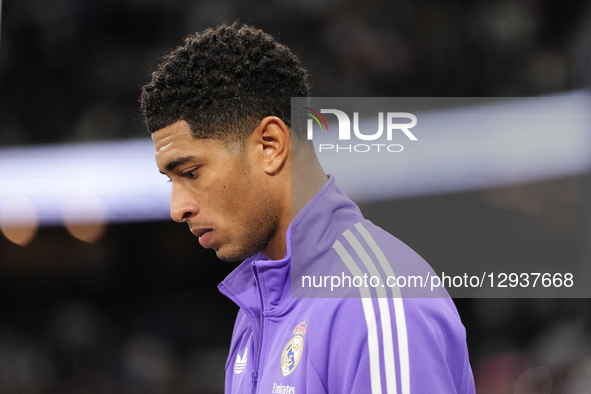 Jude Bellingham central midfield of Real Madrid and England  prior the La Liga EA Sports match between Real Madrid CF and Valencia CF at Est... by Jose Breton/NurPhoto