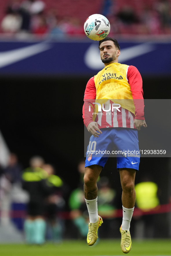 Alex Baena left winger of Atletico de Madrid and Spain during the warm-up before the La Liga EA Sports match between Atletico de Madrid and... by Jose Breton/NurPhoto