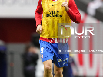Alexander Sorloth centre-forward of Atletico de Madrid and Norway during the warm-up before the La Liga EA Sports match between Atletico de... by Jose Breton/NurPhoto