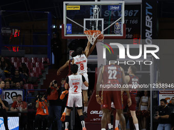 Chris Horton of Umana Reyer competes against Olivier Nkamhoua of Openjobmetis Varese during the Italian LBA basketball championship match be... by Mattia Radoni/NurPhoto
