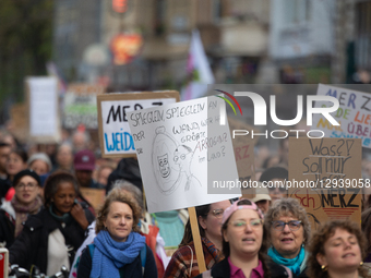 Thousands of people take part in the big demonstration against Chancellor Merz's immigration policy in Cologne, Germany, on November 2, 2025... by Ying Tang/NurPhoto