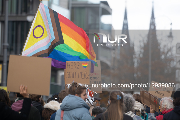 Thousands of people take part in the big demonstration against Chancellor Merz's immigration policy in Cologne, Germany, on November 2, 2025... by Ying Tang/NurPhoto