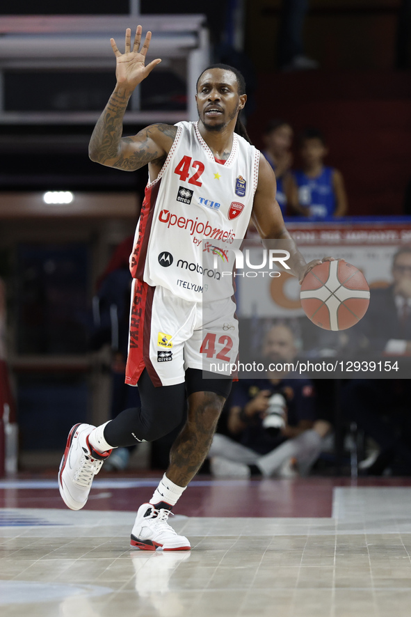 Stefan Moody of Openjobmetis Varese plays during the Italian LBA basketball championship match between Umana Reyer Venezia and Openjobmetis... by Mattia Radoni/NurPhoto