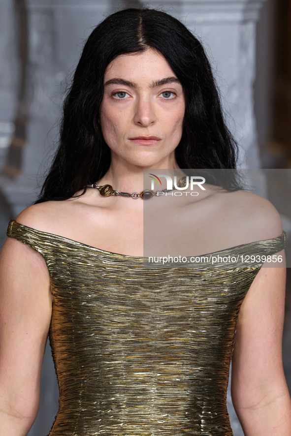 Lorde (Ella Marija Lani Yelich-O'Connor) wearing Versace SS26 RTW arrives at the 14th Annual LACMA (Los Angeles County Museum of Art) Art +... by Image Press Agency/NurPhoto
