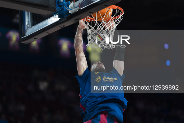 TORNIKE SHENGELIA of FC Barcelona warms up during MATCHDAY 5 of the Liga ACB Endesa Spanish Basketball League between FC BARCELONA and UCAM... by Ruben De La Rosa/NurPhoto