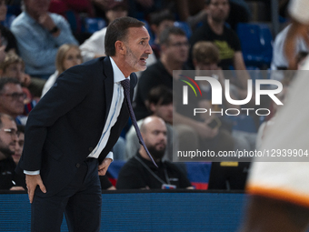 Sito Alonso coaches UCAM Murcia during Matchday 5 of the Liga ACB Endesa Spanish Basketball League between FC Barcelona and UCAM Murcia at P... by Ruben De La Rosa/NurPhoto