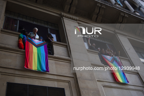 A massive crowd fills Buenos Aires, Argentina, on November 1, 2025, in defense of the LGBTQ+ community and against hate and violence. With f... by Catriel Gallucci Bordoni/NurPhoto