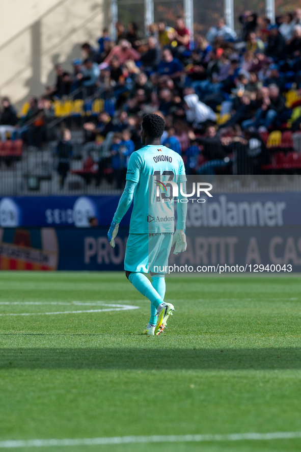 Jesus Owono of FC Andorra is in action during the La Liga Hypermotion 25-26 match between FC Andorra and Cordoba CF at Estadi de la FAF in E... by Martin Silva Cosentino/NurPhoto