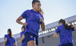 France warms up during the FIFA U-17 Women's World Cup Morocco 2025 quarter-final match be...