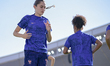 France warms up during the FIFA U-17 Women's World Cup Morocco 2025 quarter-final match be...