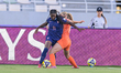 #15 Hubert K. (Midfielder) of Netherlands U-17 contrasts with #11 Morissaint (Forward) of...