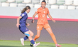 #17 Touzani L. J. (Forward) of Netherlands U-17 is in action during the FIFA U-17 Women's...