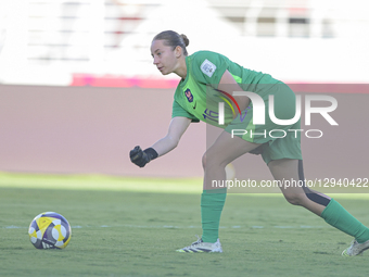 #16 Chevray (Goalkeeper) of France U-17 is in action during the FIFA U-17 Women's World Cup Morocco 2025 quarter-final match between France... by Andrea  Amato/NurPhoto
