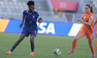 #8 Diakite, a midfielder for France U-17, is in action during the FIFA U-17 Women's World...