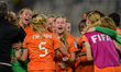 The Netherlands celebrate reaching the semi-finals during the FIFA U-17 Women's World Cup...