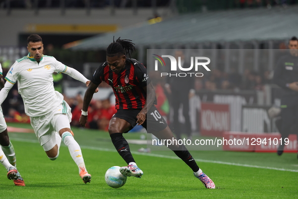 Rafael Leao of AC Milan is in action during the Serie A match between AC Milan and AS Roma at Giuseppe Meazza Stadium in Milan, Italy, on No... by Mattia Martegani/NurPhoto