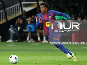 Alejandro Balde plays during the match between FC Barcelona and Elche CF, corresponding to week 11 of LaLiga EA Sports, at the Lluis Company... by Urbanandsport/NurPhoto