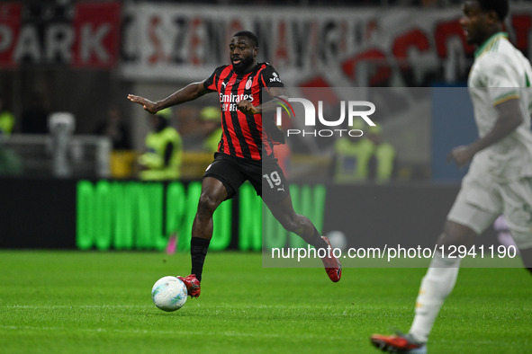 Youssouf Fofana of AC Milan is in action during the Italian Serie A football match between AC Milan and AS Roma in Milan, Italy, on November... by Tiziano Ballabio/NurPhoto