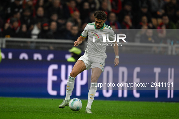 Neil El Aynaooui of AS Roma is in action during the Italian Serie A football match between AC Milan and AS Roma at Giuseppe Meazza San Siro... by Tiziano Ballabio/NurPhoto