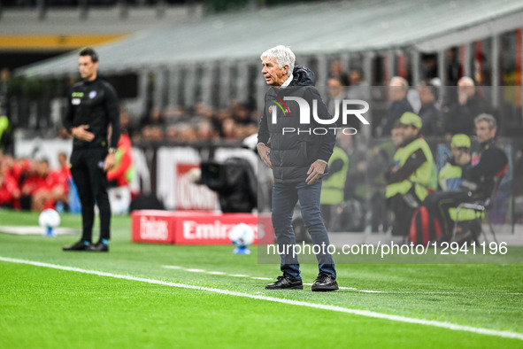 Head Coach Gian Piero Gasperini of AS Roma is present during the Italian Serie A football match between AC Milan and AS Roma in Milan, Italy... by Tiziano Ballabio/NurPhoto