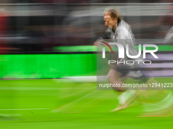 Luka Modric of AC Milan warms up before the Italian Serie A football match between AC Milan and AS Roma in Milan, Italy, on November 2, 2025... by Tiziano Ballabio/NurPhoto
